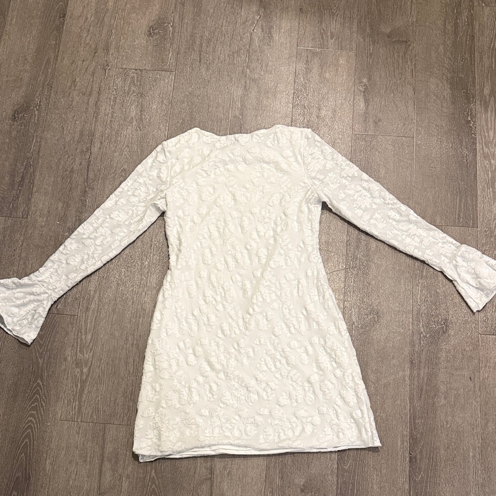 Elegant White Textured Dress